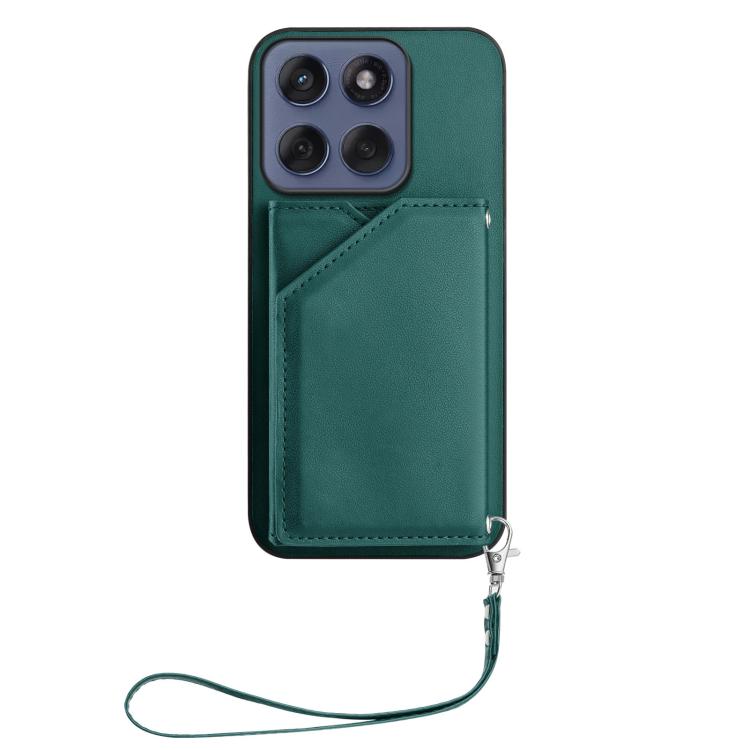 For Motorola Edge 60 Fusion / Edge 60 Skin Feel Four Card Slots Phone Case with Wrist Strap
