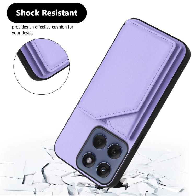 For Motorola Edge 60 Fusion / Edge 60 Skin Feel Four Card Slots Phone Case with Wrist Strap