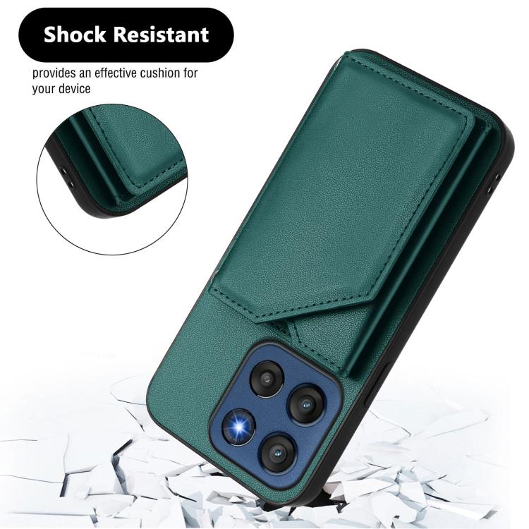 For Motorola Edge 60 Stylus 5G Skin Feel Four Card Slots Phone Case with Wrist Strap