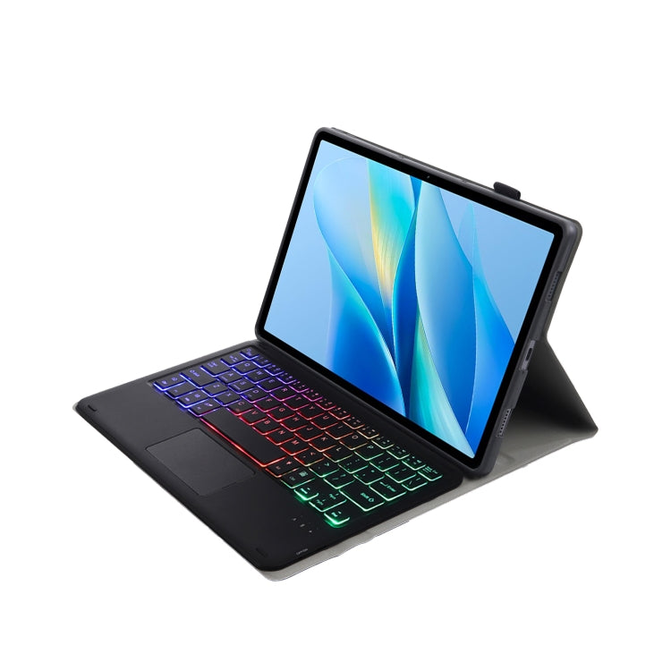 For vivo Pad Air / iQOO Pad 11.5 AV13-AS TPU Ultra-thin Detachable Backlight Bluetooth Keyboard Leather Case with Touchpad - Black