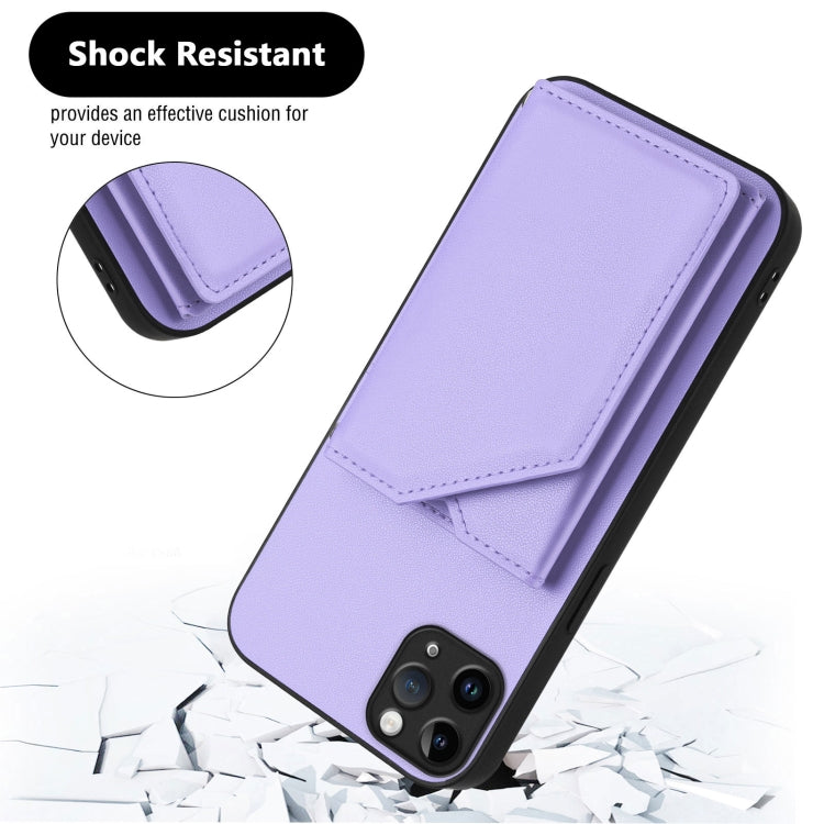 For iPhone 11 Pro Max Skin Feel Four Card Slots Phone Case with Wrist Strap