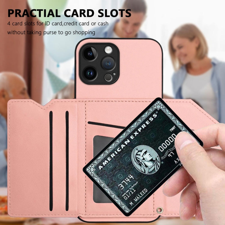 For iPhone 12 Pro Max Skin Feel Four Card Slots Phone Case with Wrist Strap