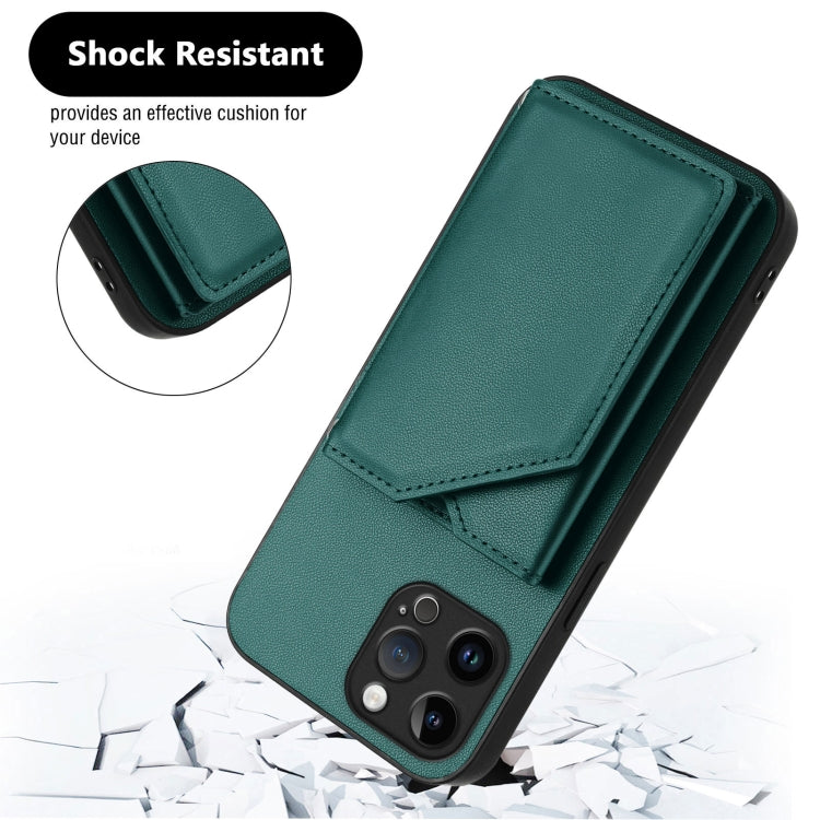 For iPhone 12 Pro Max Skin Feel Four Card Slots Phone Case with Wrist Strap