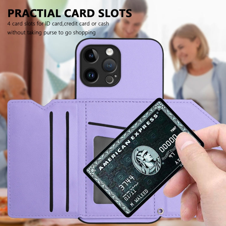 For iPhone 12 Pro Max Skin Feel Four Card Slots Phone Case with Wrist Strap