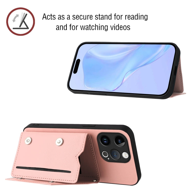 For iPhone 13 Pro Skin Feel Four Card Slots Phone Case with Wrist Strap