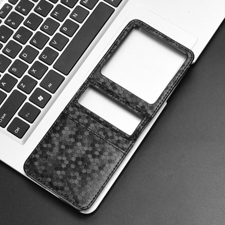 For Infinix Zero Flip Honeycomb Dot Texture Card Slot Leather Phone Case