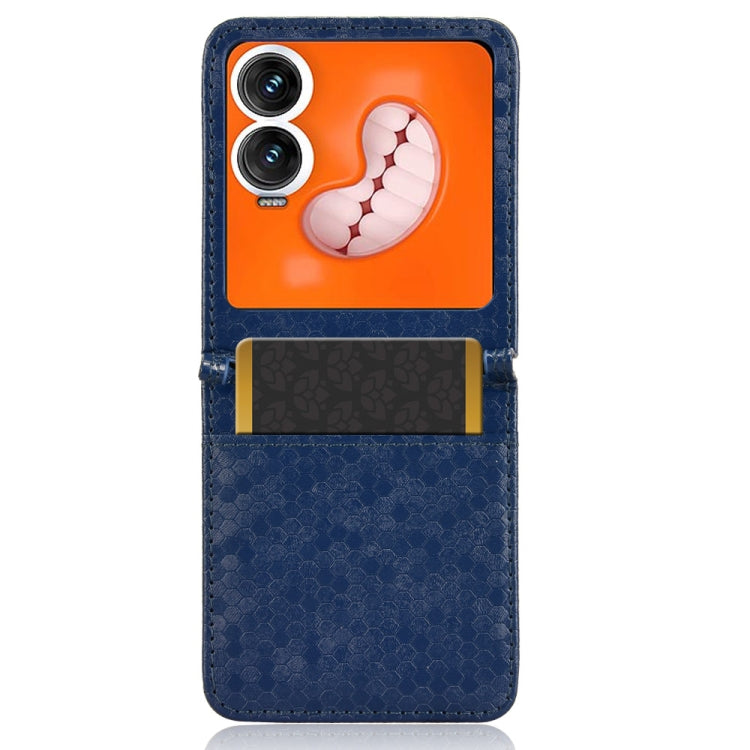 For Infinix Zero Flip Honeycomb Dot Texture Card Slot Leather Phone Case