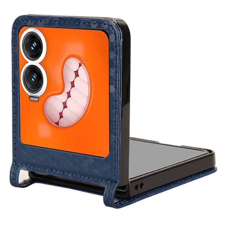 For Infinix Zero Flip Honeycomb Dot Texture Card Slot Leather Phone Case