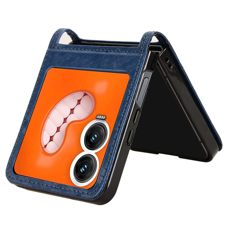 For Infinix Zero Flip Honeycomb Dot Texture Card Slot Leather Phone Case