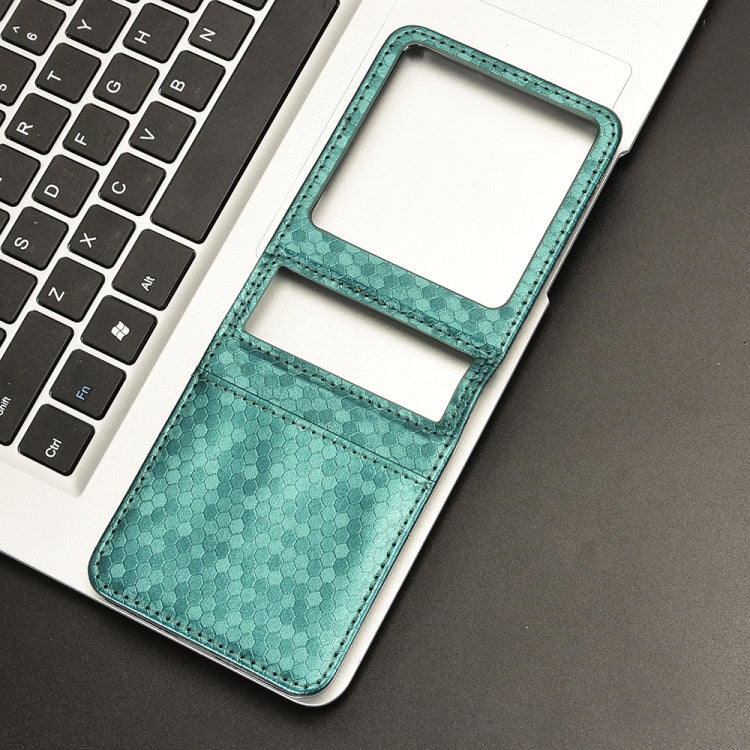 For Infinix Zero Flip Honeycomb Dot Texture Card Slot Leather Phone Case