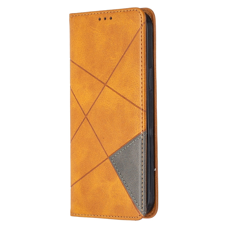 For iPhone 12 Pro Max Rhombus Texture Horizontal Flip Magnetic Leather Case with Holder & Card Slots