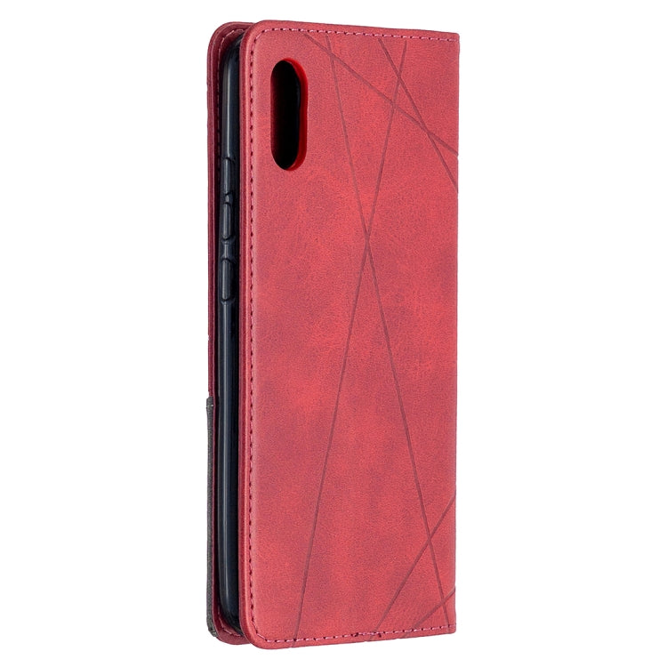 For Xiaomi Redmi 9A Rhombus Texture Horizontal Flip Magnetic Leather Case with Holder & Card Slots