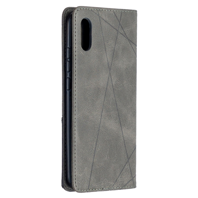 For Xiaomi Redmi 9A Rhombus Texture Horizontal Flip Magnetic Leather Case with Holder & Card Slots