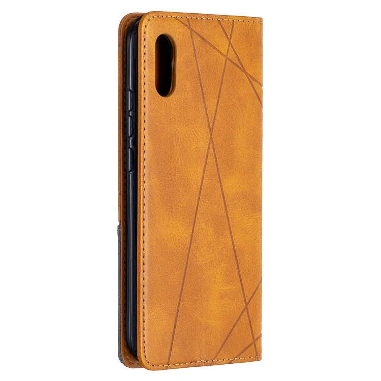 For Xiaomi Redmi 9A Rhombus Texture Horizontal Flip Magnetic Leather Case with Holder & Card Slots