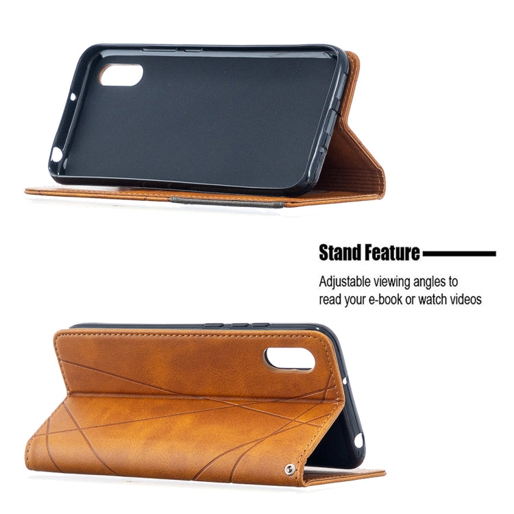 For Xiaomi Redmi 9A Rhombus Texture Horizontal Flip Magnetic Leather Case with Holder & Card Slots