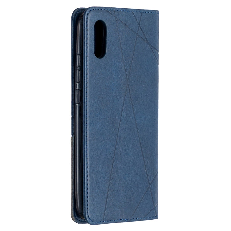 For Xiaomi Redmi 9A Rhombus Texture Horizontal Flip Magnetic Leather Case with Holder & Card Slots