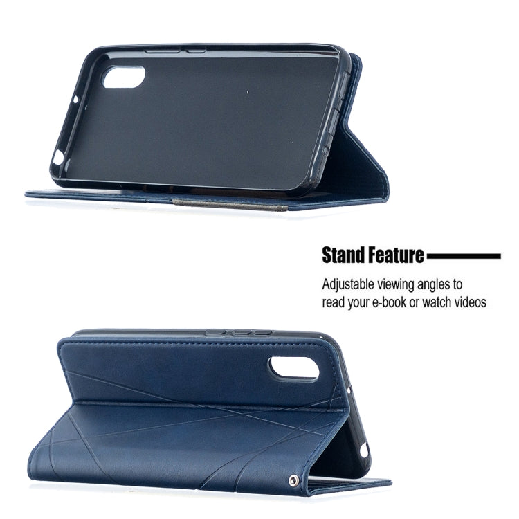 For Xiaomi Redmi 9A Rhombus Texture Horizontal Flip Magnetic Leather Case with Holder & Card Slots