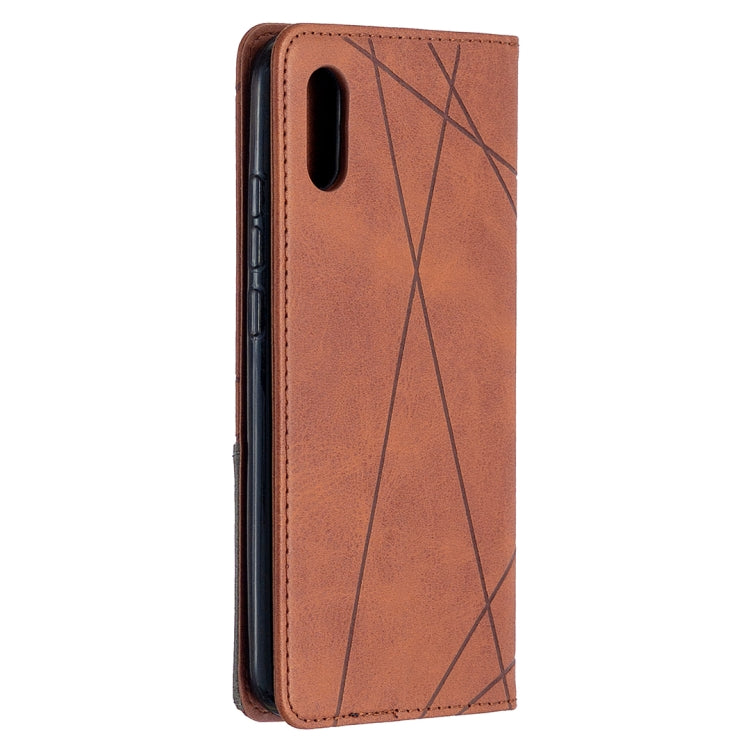 For Xiaomi Redmi 9A Rhombus Texture Horizontal Flip Magnetic Leather Case with Holder & Card Slots