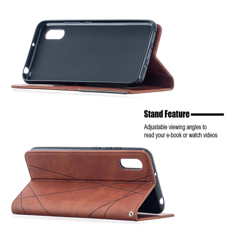 For Xiaomi Redmi 9A Rhombus Texture Horizontal Flip Magnetic Leather Case with Holder & Card Slots