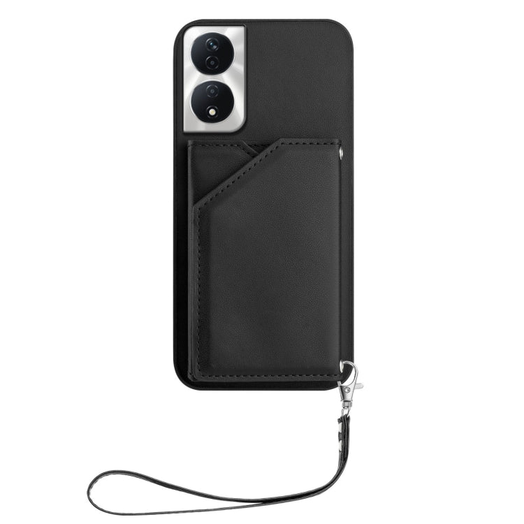 For Honor X7b / Play 8T Skin Feel Four Card Slots Phone Case with Wrist Strap