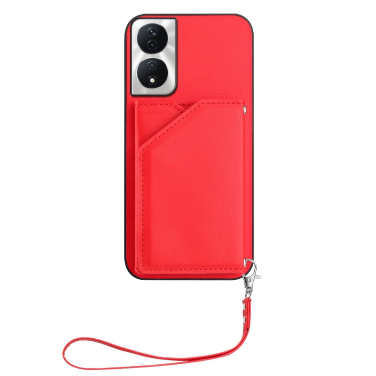 For Honor X7b / Play 8T Skin Feel Four Card Slots Phone Case with Wrist Strap