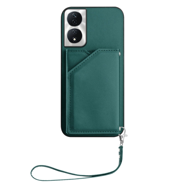 For Honor X7b / Play 8T Skin Feel Four Card Slots Phone Case with Wrist Strap
