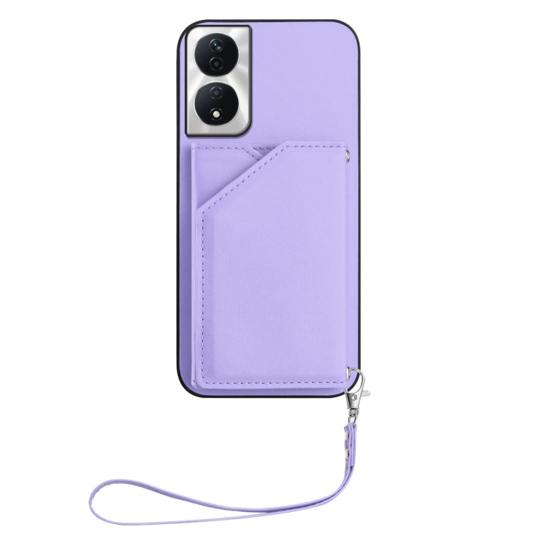 For Honor X7b / Play 8T Skin Feel Four Card Slots Phone Case with Wrist Strap