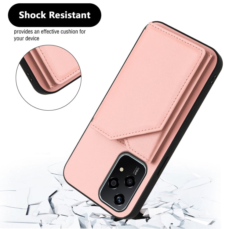 For Honor 200 Lite 5G Skin Feel Four Card Slots Phone Case with Wrist Strap