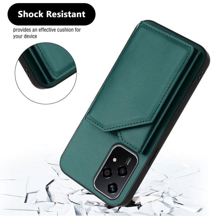 For Honor 200 Lite 5G Skin Feel Four Card Slots Phone Case with Wrist Strap