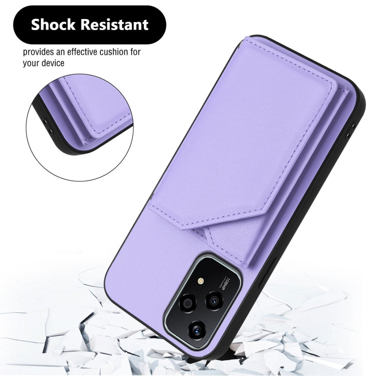 For Honor 200 Lite 5G Skin Feel Four Card Slots Phone Case with Wrist Strap
