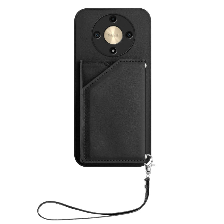 For Honor X9b / Magic6 Lite Skin Feel Four Card Slots Phone Case with Wrist Strap