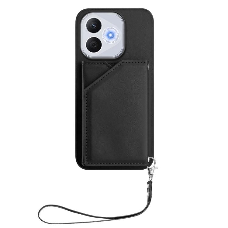 For Honor 400 Lite Global / X70i Skin Feel Four Card Slots Phone Case with Wrist Strap