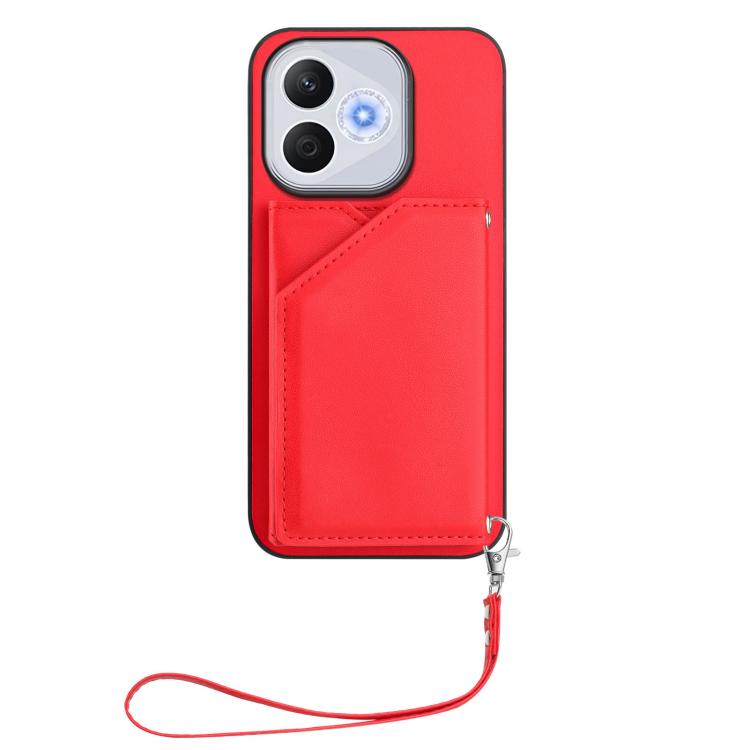 For Honor 400 Lite Global / X70i Skin Feel Four Card Slots Phone Case with Wrist Strap