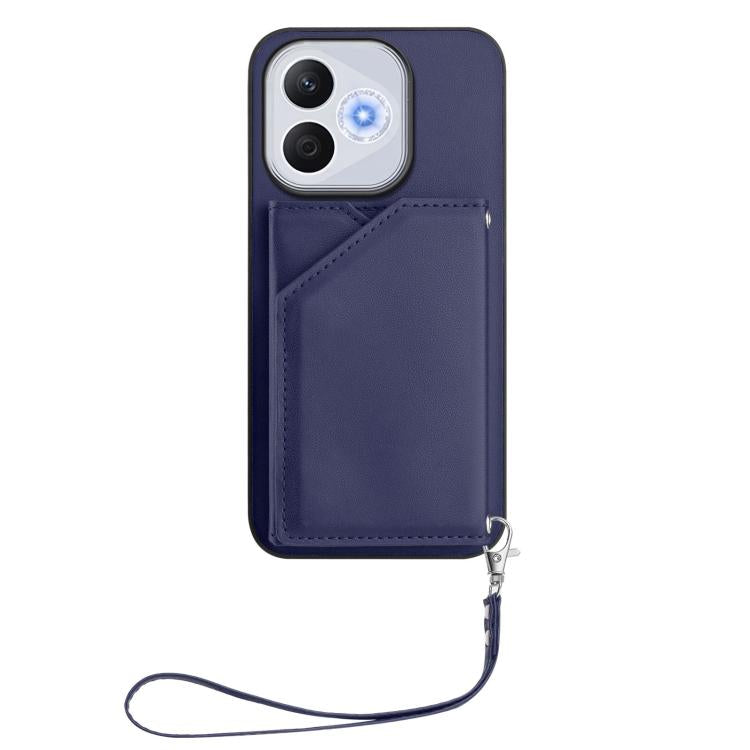 For Honor 400 Lite Global / X70i Skin Feel Four Card Slots Phone Case with Wrist Strap