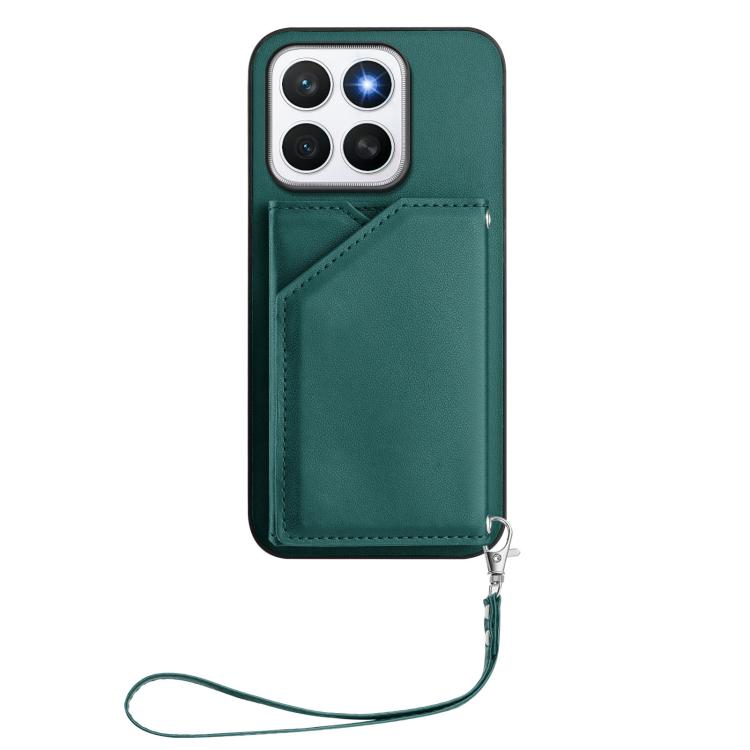 For Honor X8c 4G Skin Feel Four Card Slots Phone Case with Wrist Strap