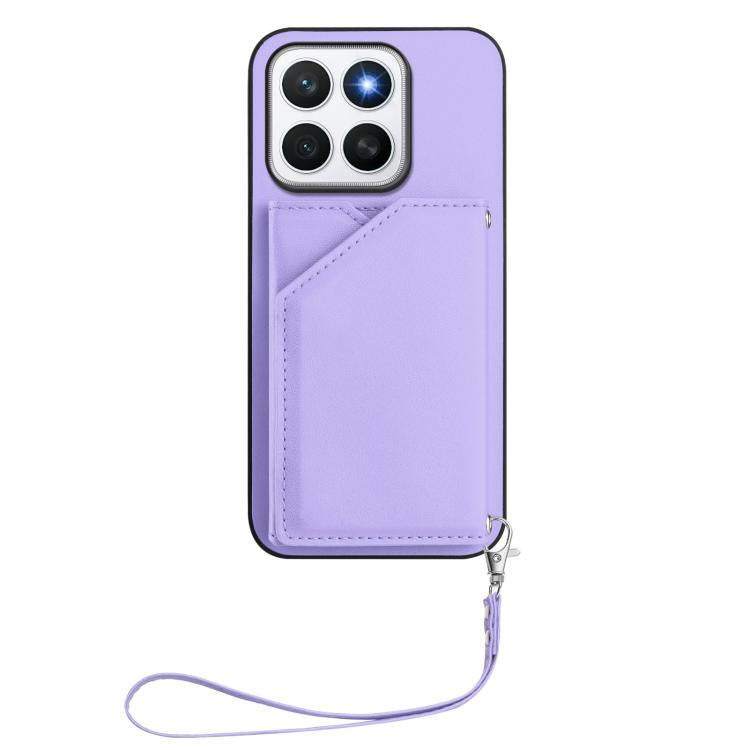 For Honor X8c 4G Skin Feel Four Card Slots Phone Case with Wrist Strap