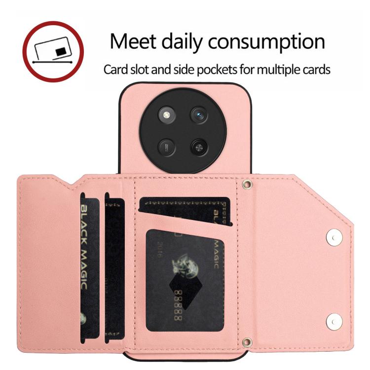 For Honor X60 Pro / X9c / Magic7 Lite Skin Feel Four Card Slots Phone Case with Wrist Strap