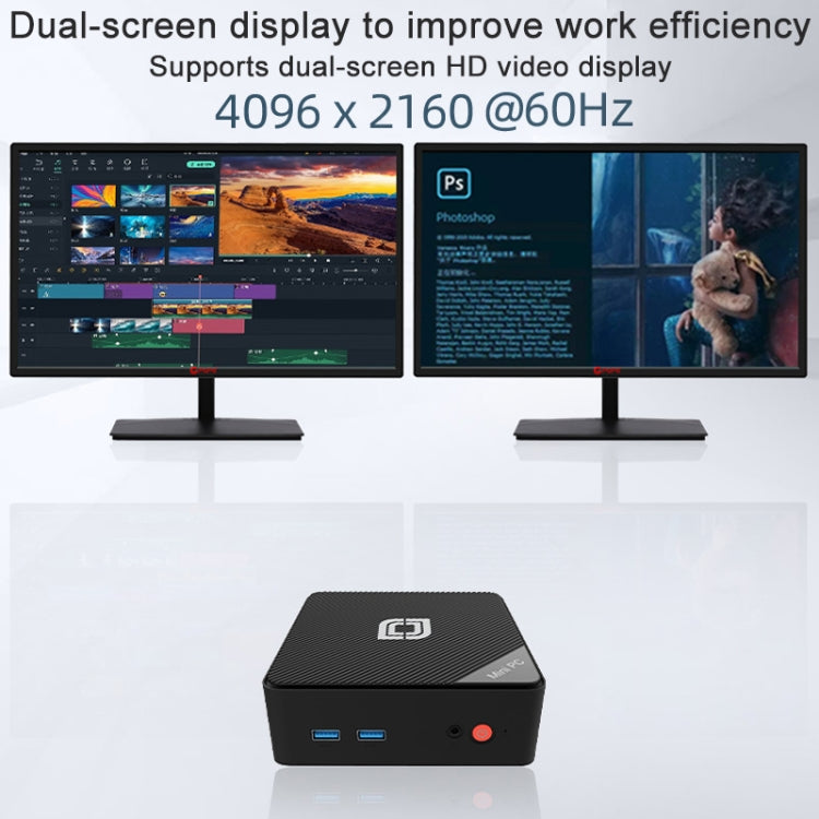 Jumper N100 II Mini PC, Intel 12th Generation Alder Lake-N N100 Quad-core 3.4GHz, RAM: 8GB, ROM: 256GB, Support HDMI - EU Plug