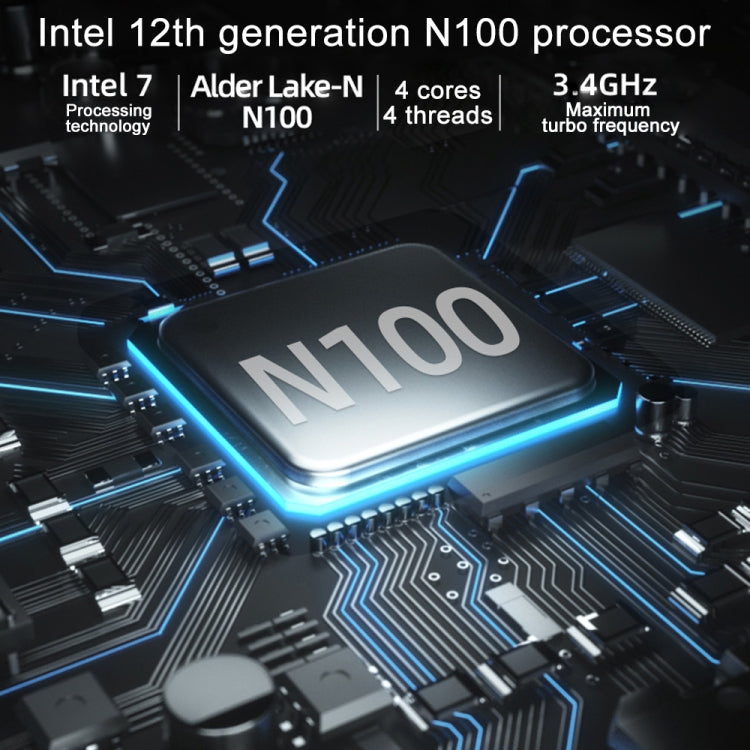 Jumper N100 II Mini PC, Intel 12th Generation Alder Lake-N N100 Quad-core 3.4GHz, RAM: 8GB, ROM: 256GB, Support HDMI - EU Plug