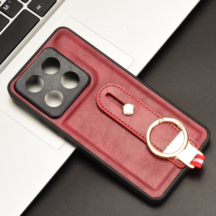 For Xiaomi 14T Pro Wristband Leather Back Phone Case