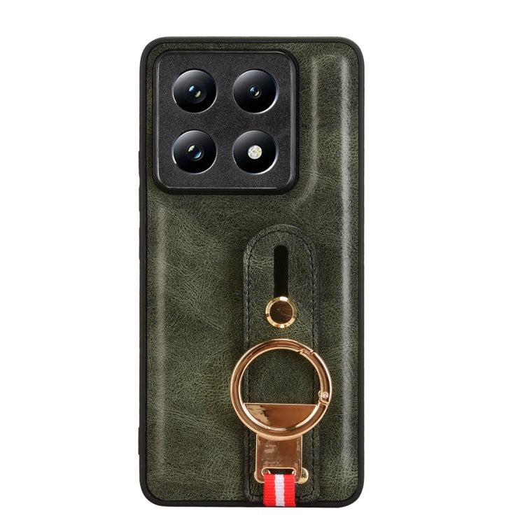 For Xiaomi 14T Pro Wristband Leather Back Phone Case