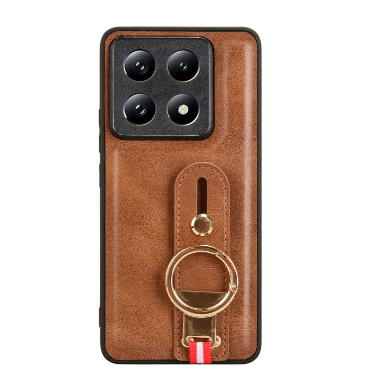 For Xiaomi 14T Pro Wristband Leather Back Phone Case