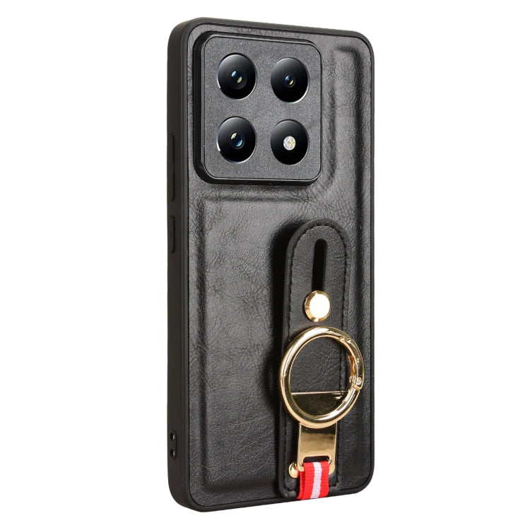For Xiaomi 14T Wristband Leather Back Phone Case