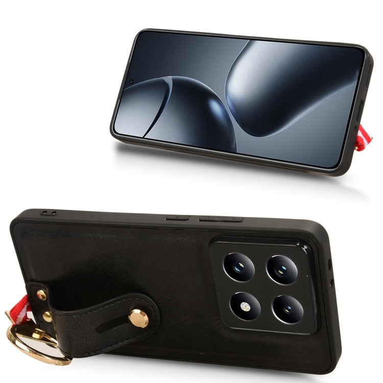 For Xiaomi 14T Wristband Leather Back Phone Case