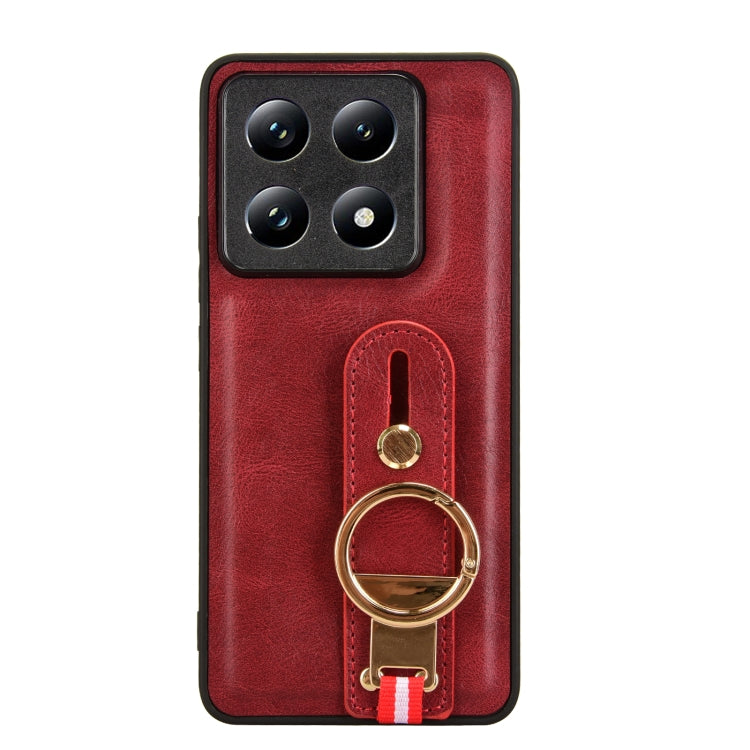 For Xiaomi 14T Wristband Leather Back Phone Case