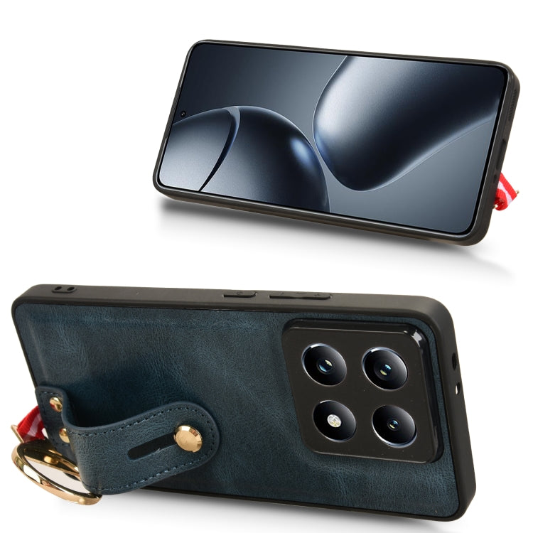 For Xiaomi 14T Wristband Leather Back Phone Case