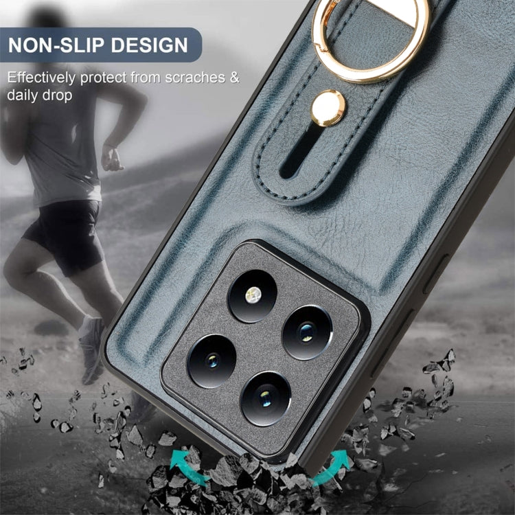 For Xiaomi 14T Wristband Leather Back Phone Case