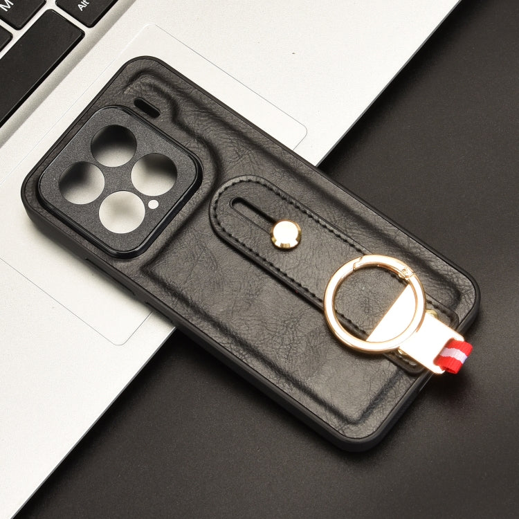 For Xiaomi 15 Pro Wristband Leather Back Phone Case