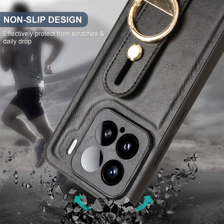 For Xiaomi 15 Pro Wristband Leather Back Phone Case
