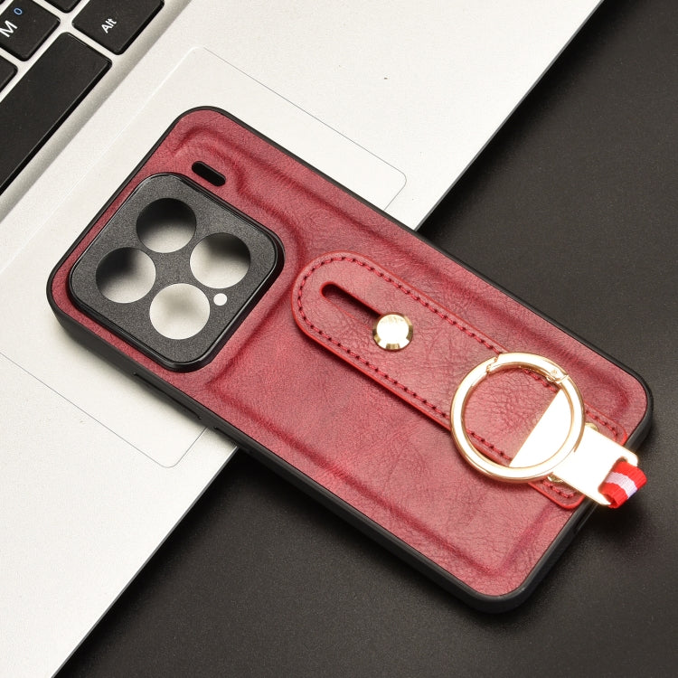 For Xiaomi 15 Pro Wristband Leather Back Phone Case